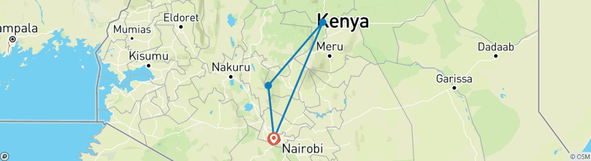 Foto van een kaart met de route van de rondreis