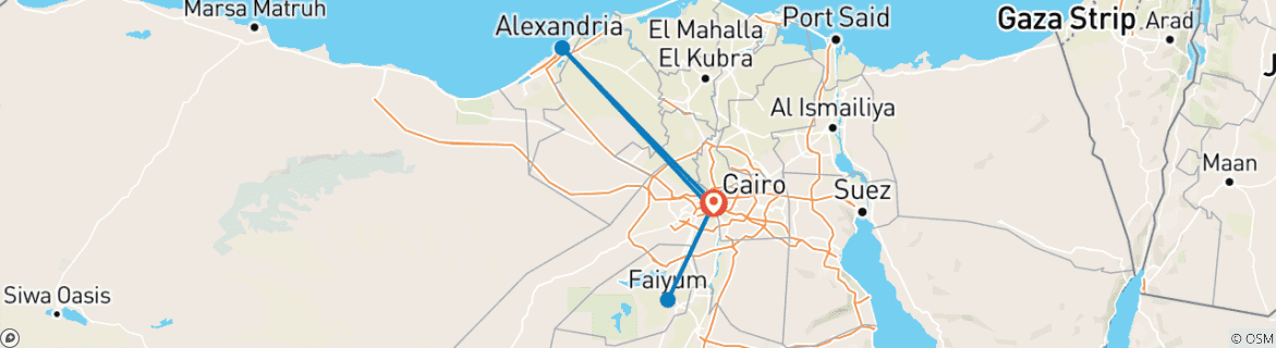 Map of 7 Days - Off the Beaten Track to the Treasures of Egypt