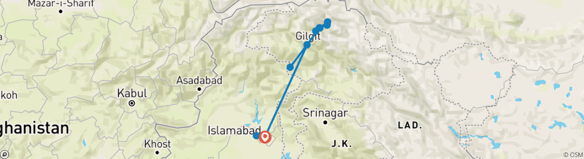Imagen de un mapa que muestra la ruta del circuito