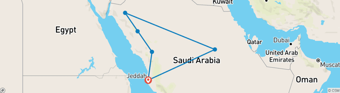 Map of Saudi Arabia: Undiscovered Kingdom 7 Days