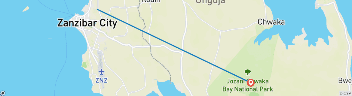 Image d'une carte montrant l'itinéraire du circuit