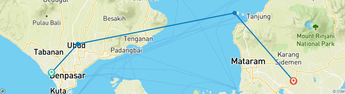 Map of Indonesian Twin Centre: Bali & Lombok