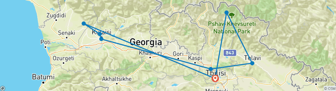 Map of Around Georgia within 8 days