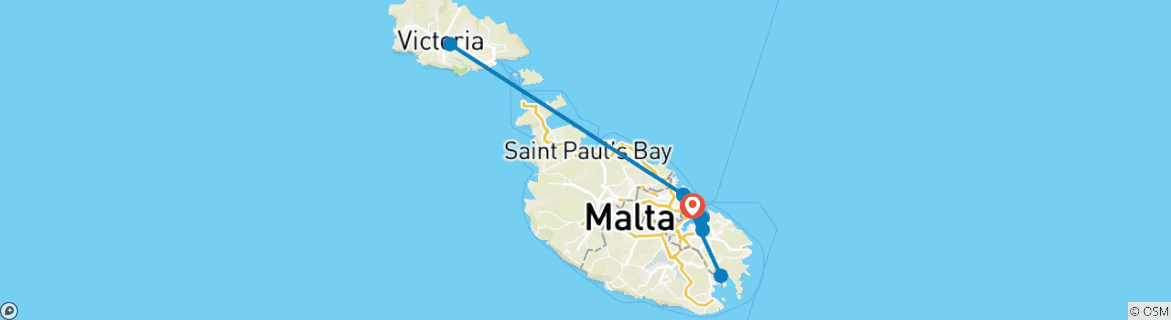 Map of Malta Highlights