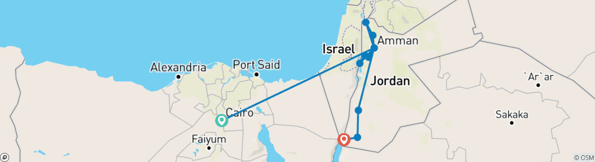 Map of Egypt & Jordan Highlights