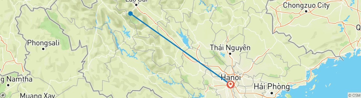 Map of 6-day Northern Vietnam Discovery Tour - Hanoi Food tour - Sapa - Cooking class/Coffee workshop