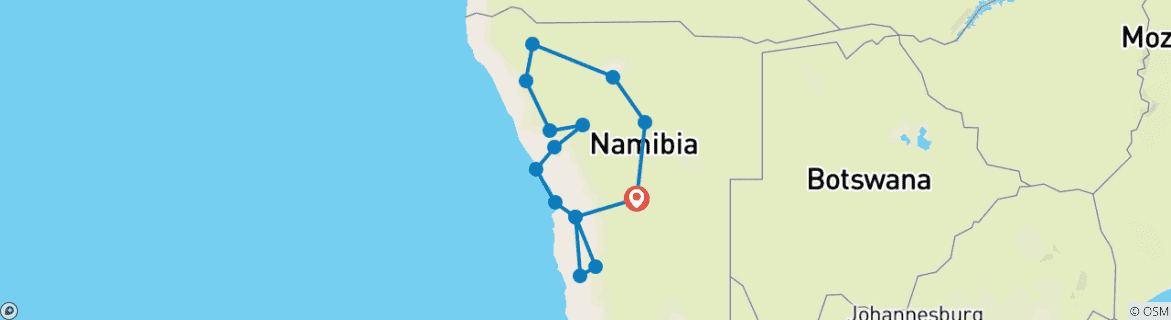 Map of Namibia - Höhepunkte Namibias, Kaokoveld & Etoscha