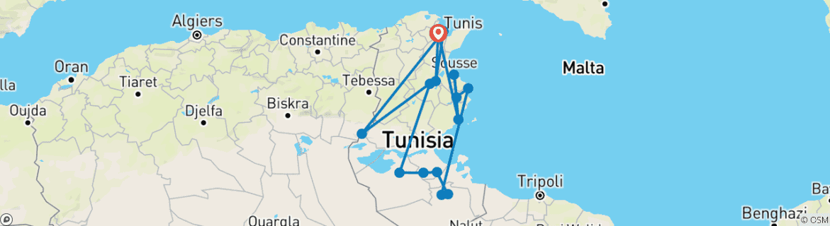 Map of Tunisia Expedition