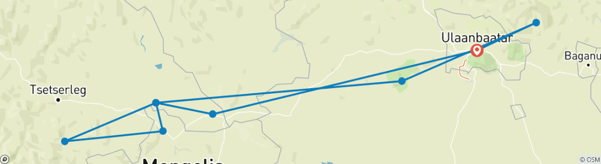 Mapa de La auténtica experiencia mongola
