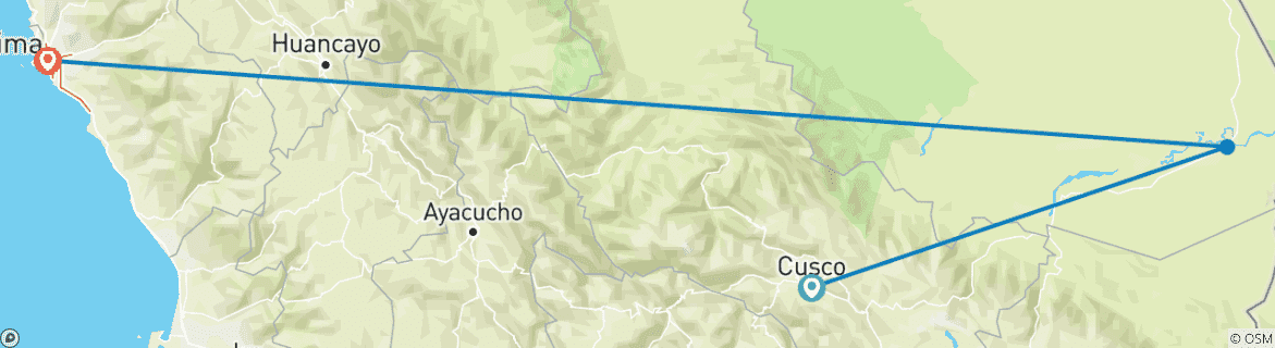 Map of Geluxe: Peru & the Amazon: Cusco to Lima