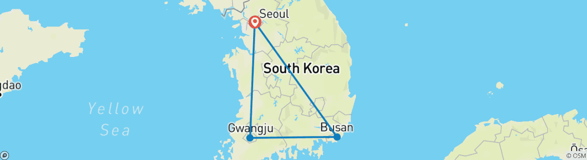 Map of Epic 9 Day K-Pop Tour: Discover South Korea's Top Hits