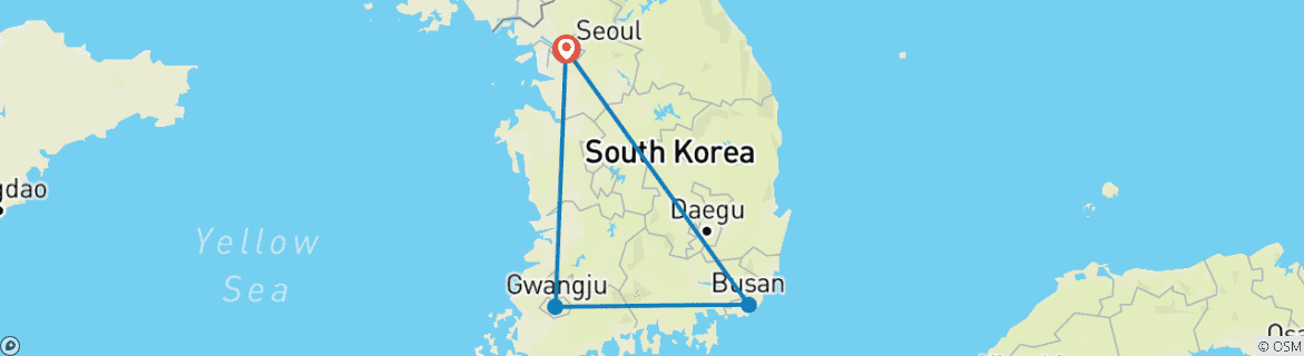 Foto van een kaart met de route van de rondreis