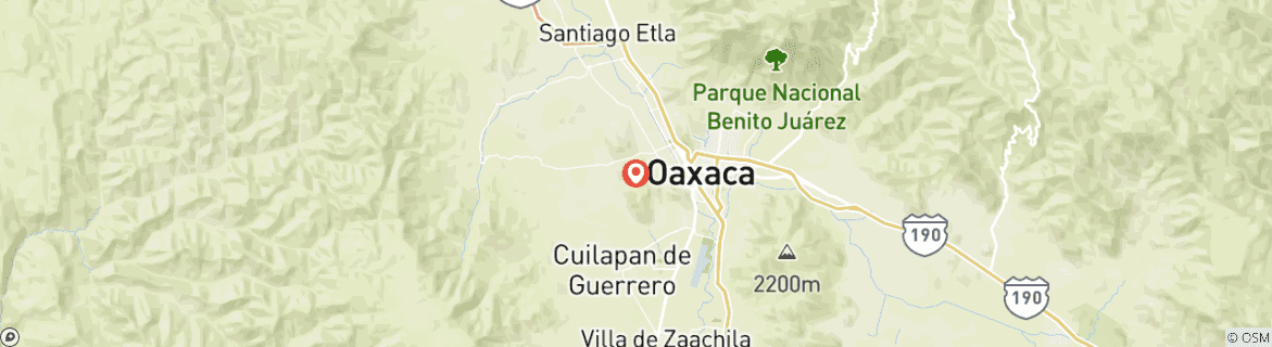 Map of Oaxaca Wonders: A Six-Day Immersion in Oaxacan Culture