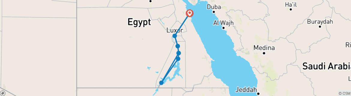 Map of Sun, Sand, and Serenity: All-Inclusive Hurghada and Nile Cruise Adventure