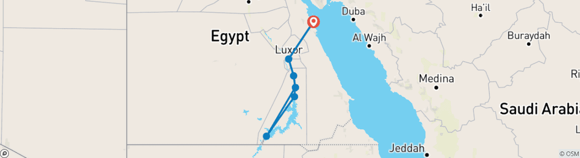 Map of Sun, Sand, and Serenity: All-Inclusive Hurghada and Nile Cruise Adventure