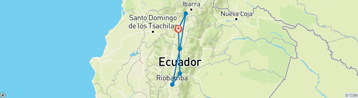 Map of 9-Day Ecuador Hacienda Hopping