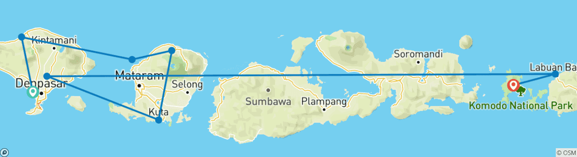 Map of Epic Indonesia 19 Days