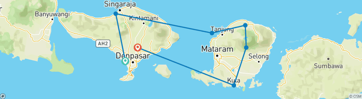 Map of Epic Indonesia 15 Days