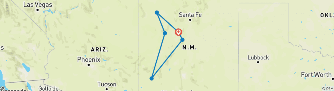 Map of Southwest Adventure. Legends Awaken: Native Trails & Mystical Ruins!