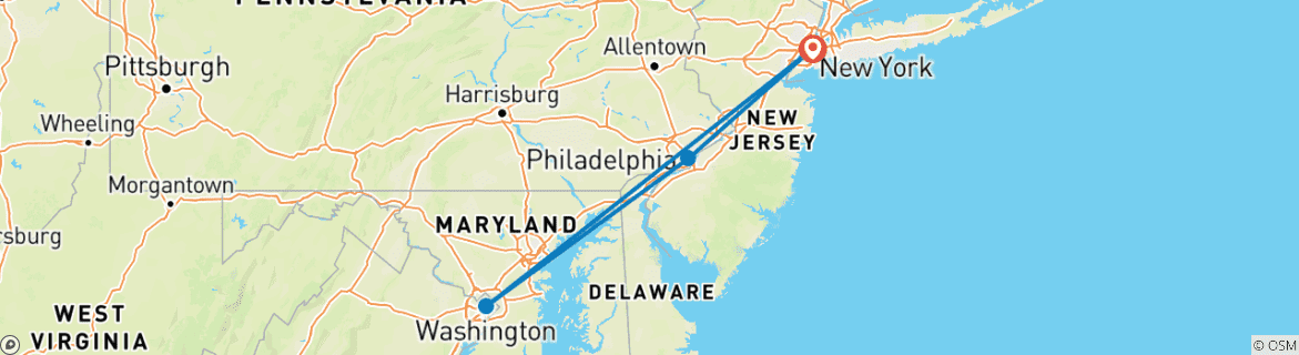 Foto van een kaart met de route van de rondreis