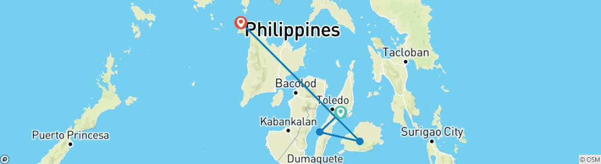 Map of East Philippines Classic 10 Day - One Life Adventures