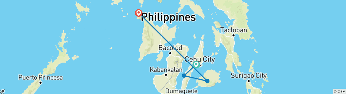 Map of East Philippines Classic 10 Day - One Life Adventures