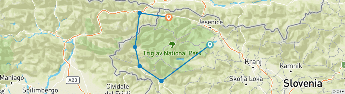 Carte du circuit Randonnée sur le sentier Juliana, autoguidée