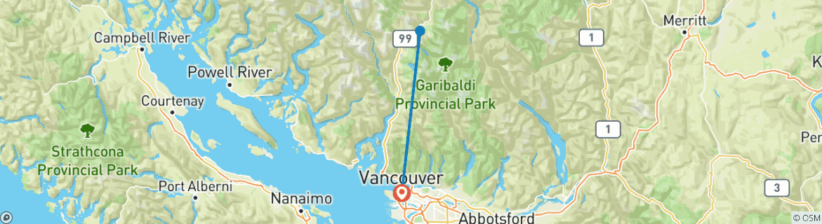 Map of Whistler Multi Activity Winter Getaway