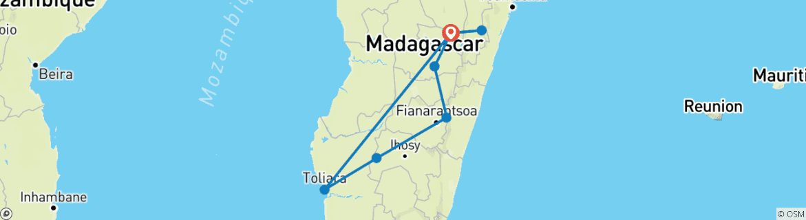 Map of Madagascar Group Safari | Classic tour