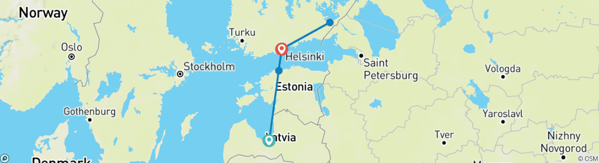 Carte du circuit Capitales de la Baltique