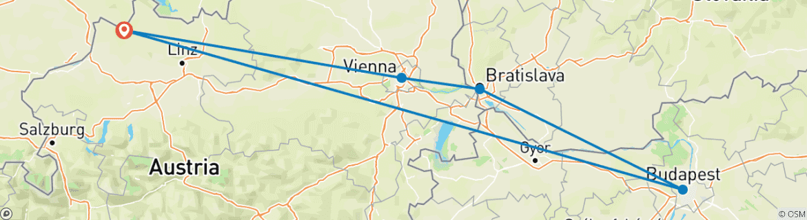 Image d'une carte montrant l'itinéraire du circuit