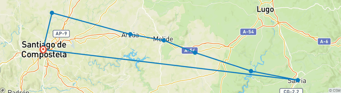 Carte du circuit Camino De Santiago - Le chemin de Saint-Jacques (les 115 derniers kilomètres)