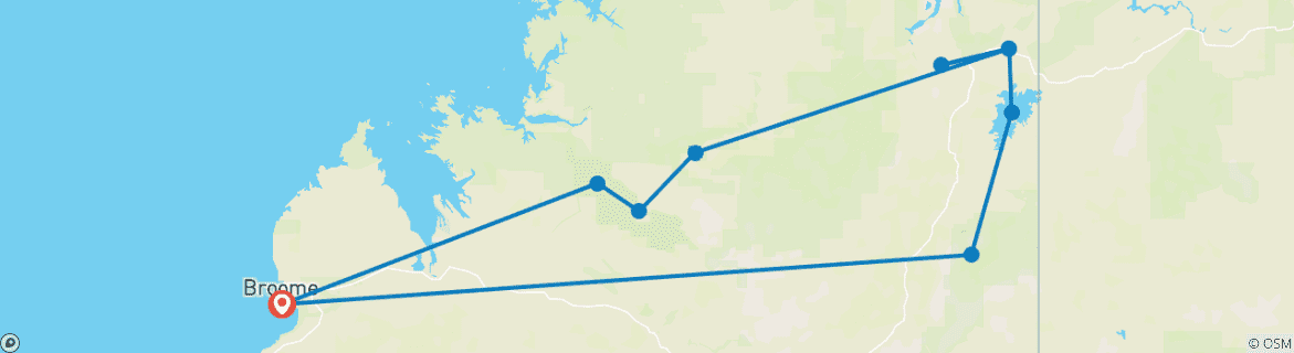 Map of Walk Western Australia's Kimberley (13 Days)