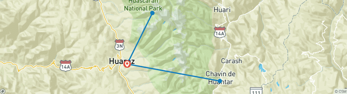 Map of Spectacular Andean Mountains