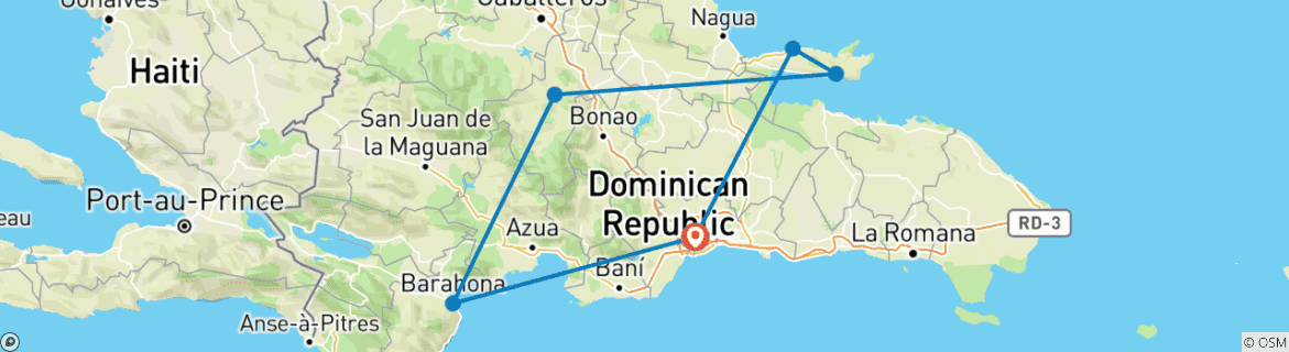 Map of Dominican Republic Trekking