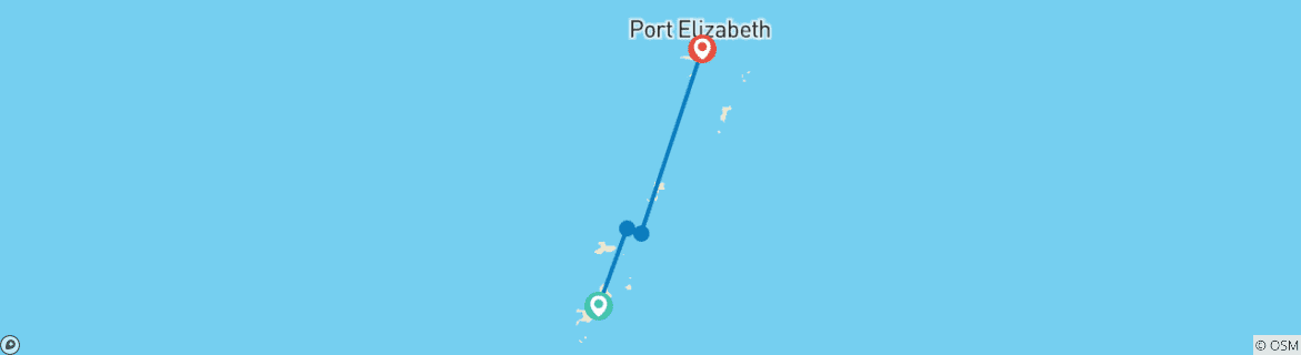 Carte du circuit Croisière vers les îles de rêve des Grenadines