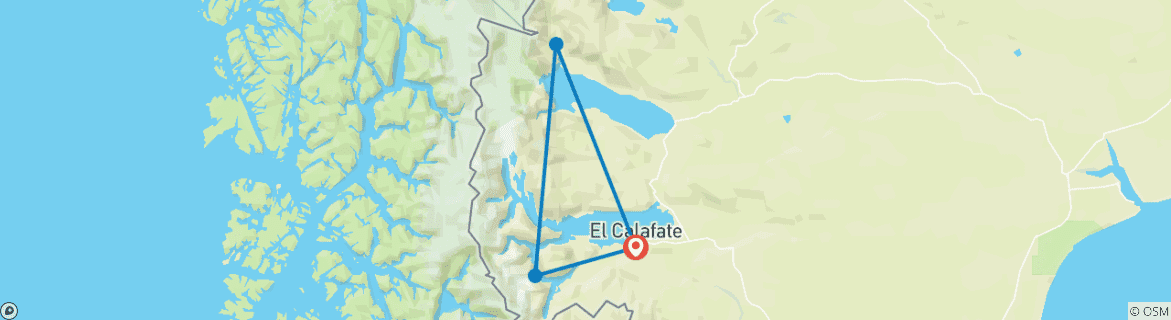 Carte du circuit El Calafate & El Chaltén