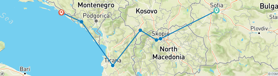 Imagen de un mapa que muestra la ruta del circuito