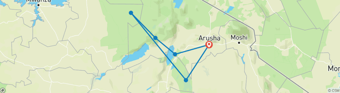 Karte mit der Reiseroute