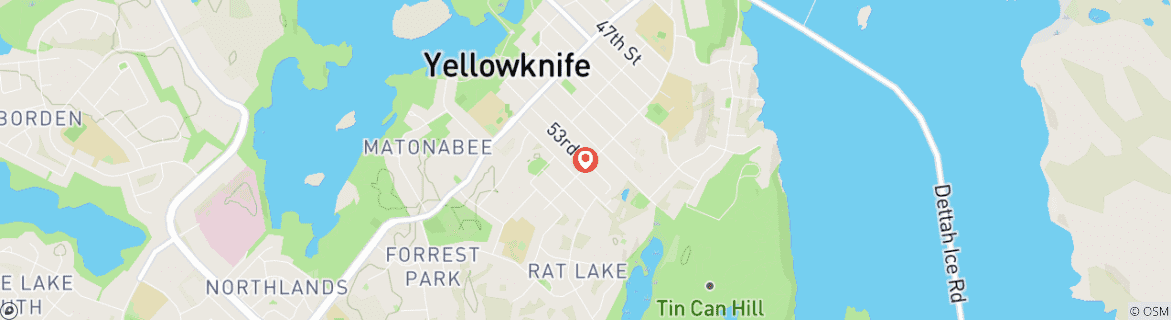 Carte du circuit Yellowknife Explorer : La culture le jour, les aurores la nuit
