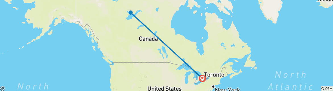 Carte du circuit Explorer Yellowknife : La culture le jour, les aurores boréales la nuit, depuis Toronto