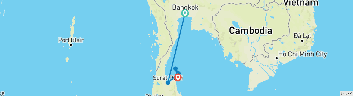 Map of Thai Island Hopper East (From February 2025, 9 Days)