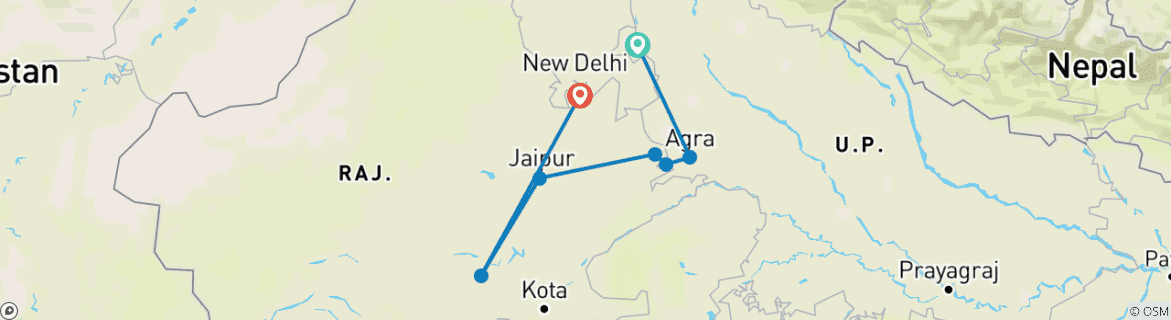 Carte du circuit Le sentier du patrimoine doré avec l'expérience de l'ornithologie