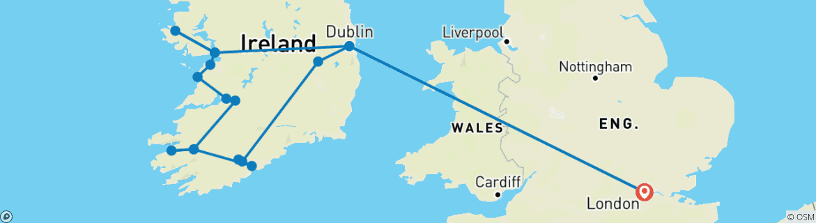 Map of London - Dublin & The Grand Atlantic