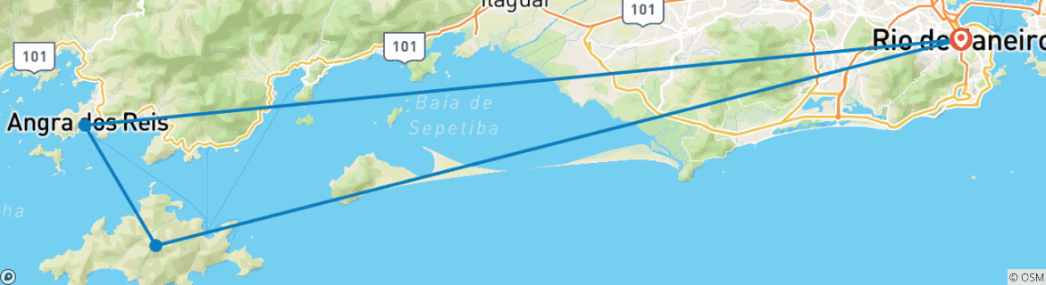 Image d'une carte montrant l'itinéraire du circuit