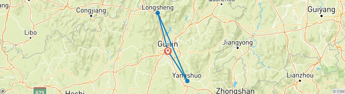 Map of Guilin Explore 7D: Guilin, Longji Rice Terraces, Yangshuo