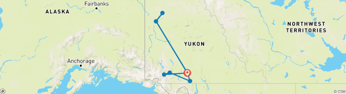 Carte du circuit Circuit de 11 jours au départ de Whitehorse