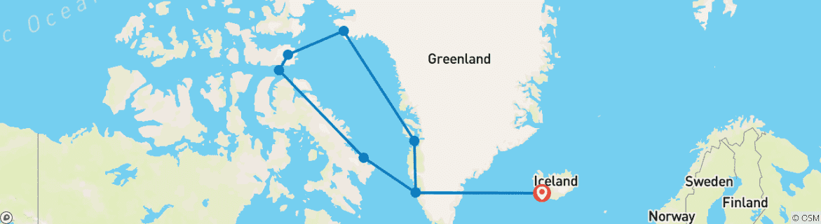 Map of Arctic Canada and Greenland Expedition—Circumnavigating Baffin Bay