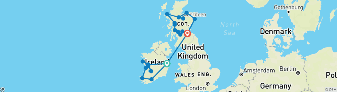 Map of Ireland & Scotland