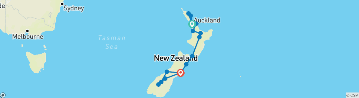 Map of Ultimate New Zealand